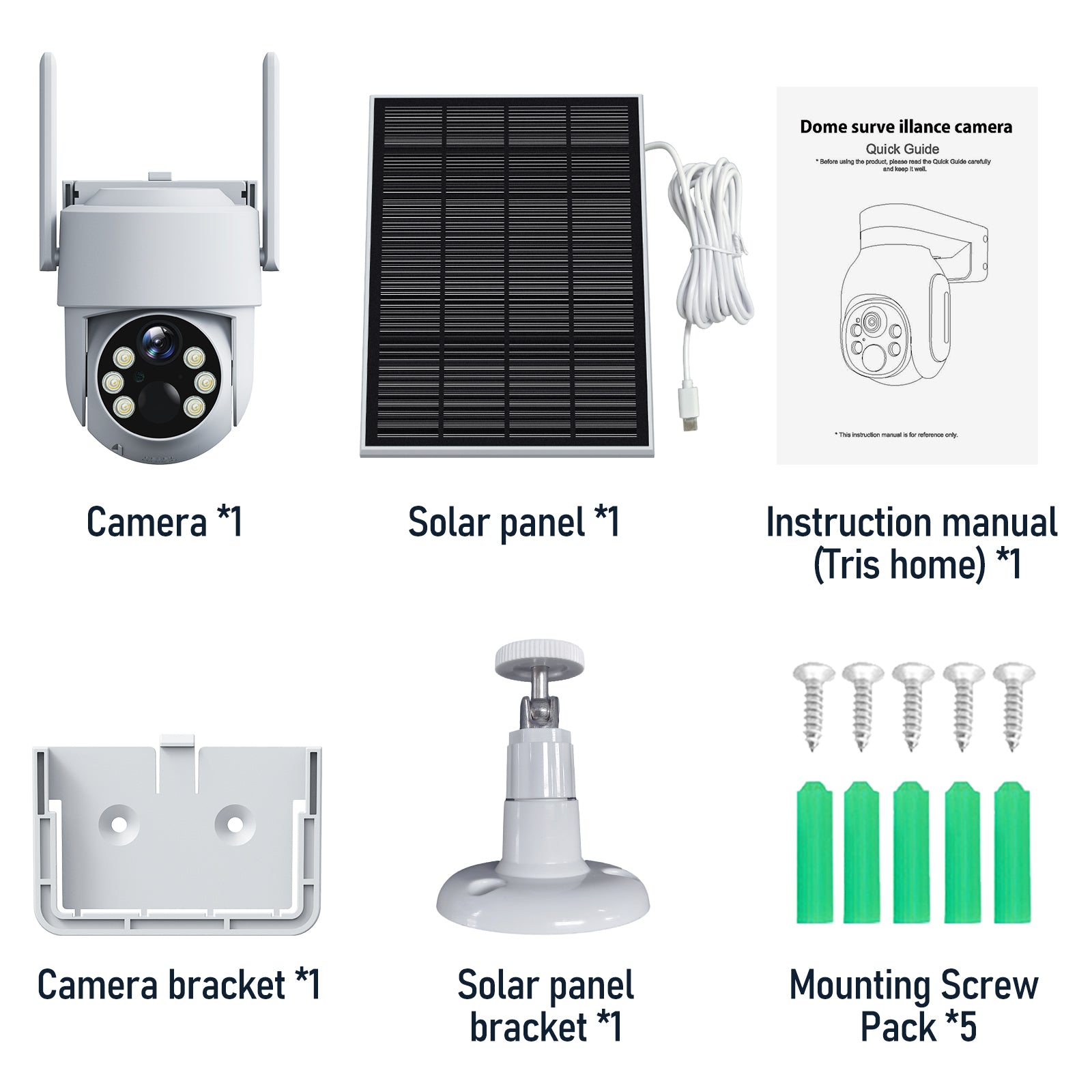 4MP Solar Security Camera with Color Night Vision, Motion Detection, Two-way Communication and 64GB SD Card