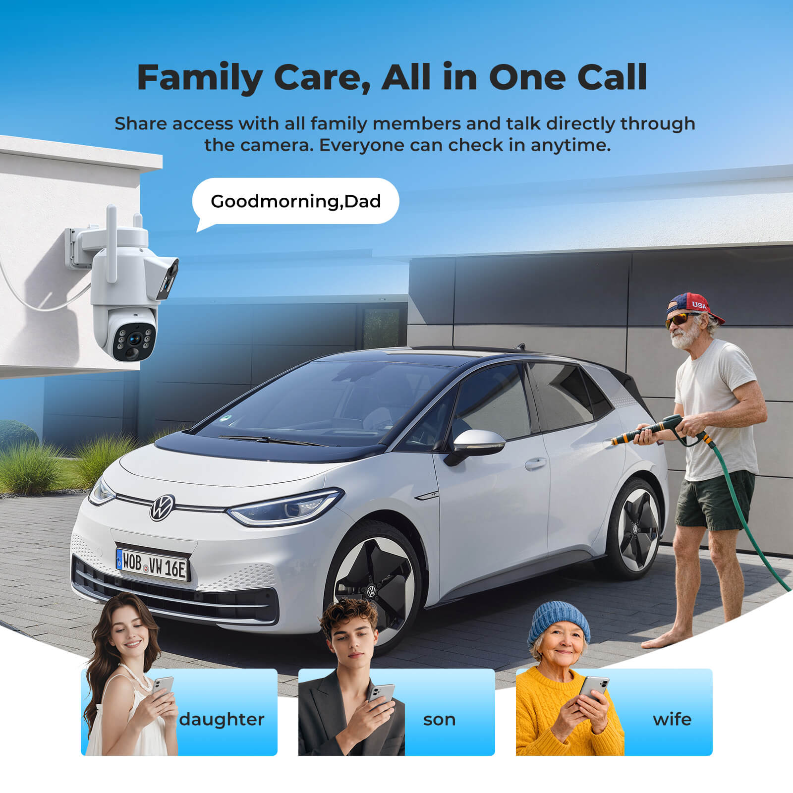 CAMCAMP SC56 Wireless Solar Powered Dual Lens Security Camera System