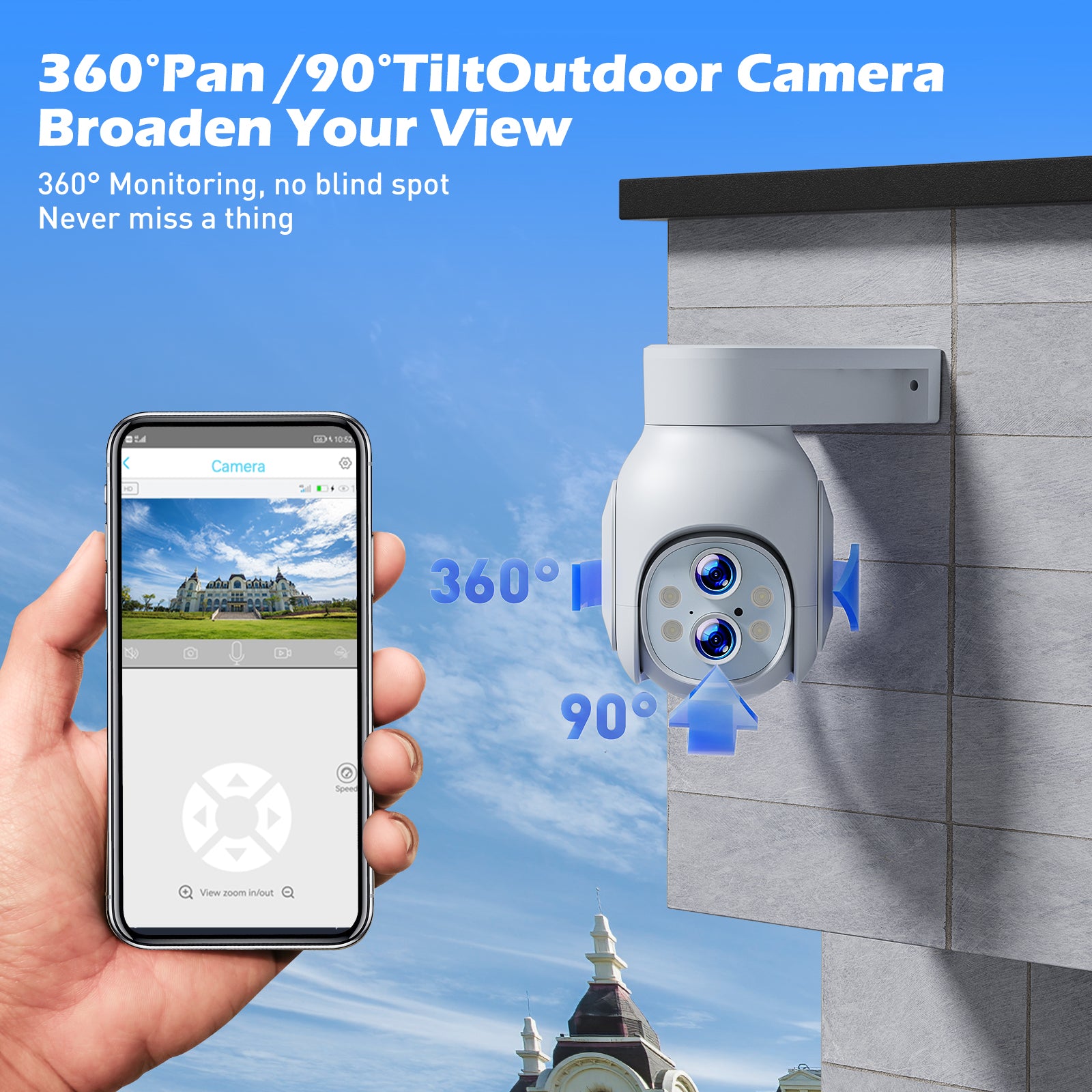 10X Hybrid Zoom Security Camera Wireless WiFi Camera