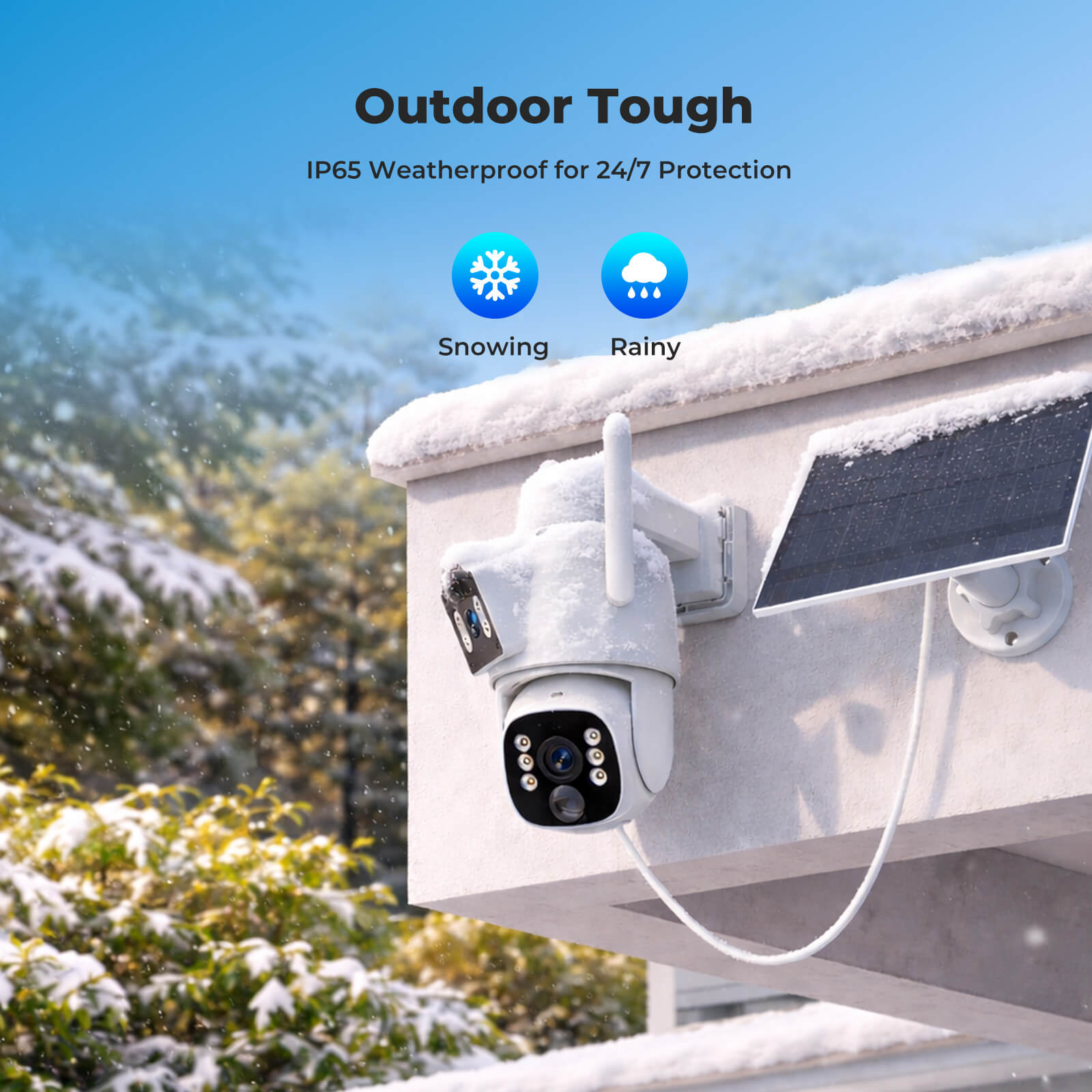 CAMCAMP SC56 Wireless Solar Powered Dual Lens Security Camera System