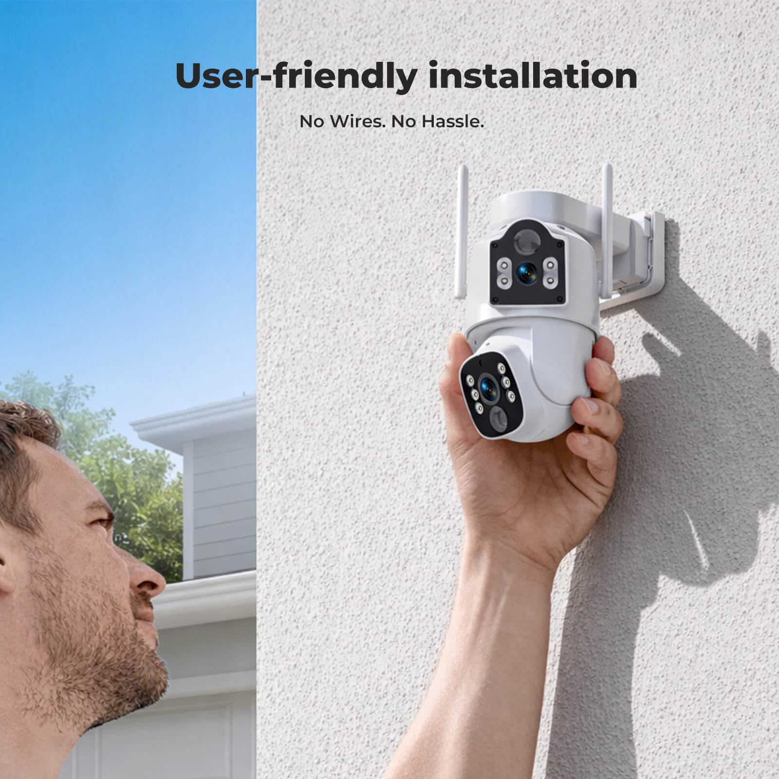 CAMCAMP SC56 Wireless Solar Powered Dual Lens Security Camera System