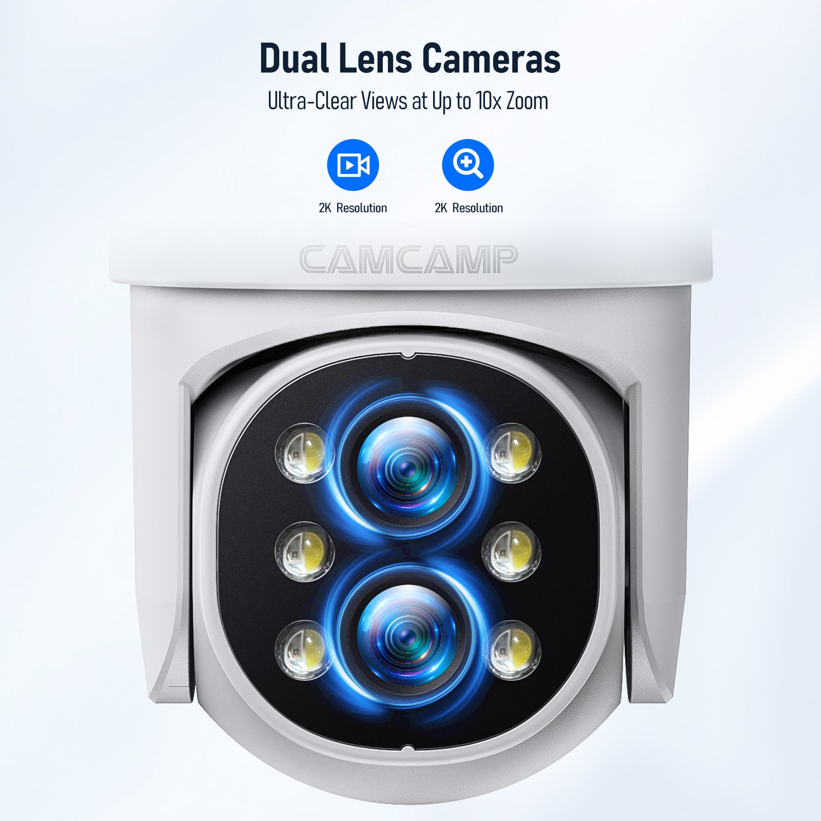 Security Camera System with 10.1'' LCD Monitor WIFI PTZ Dual Lens Cameras with 10CH Expandable NVR and Color Night Vision
