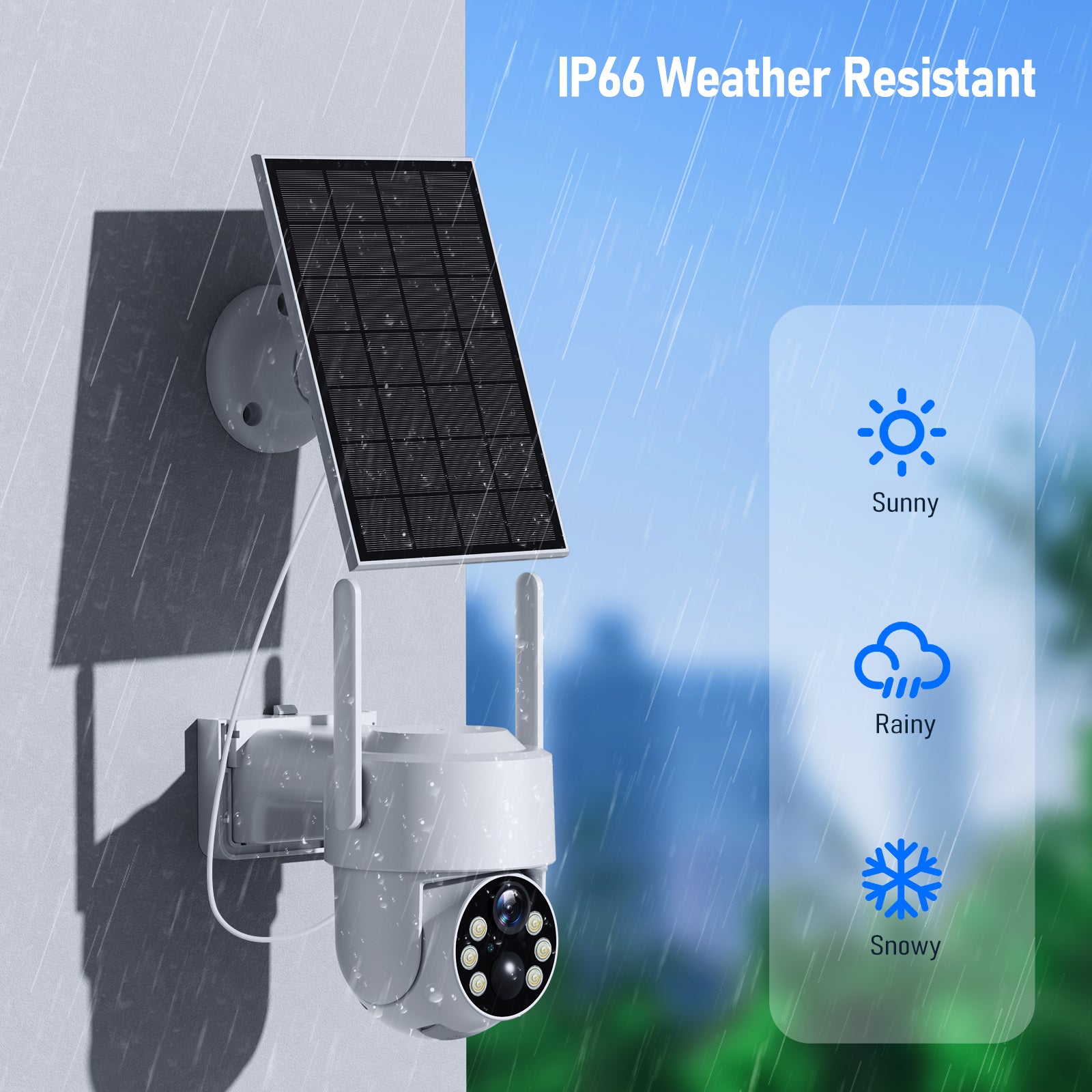 4MP Solar Security Camera with Color Night Vision, Motion Detection, Two-way Communication and 64GB SD Card