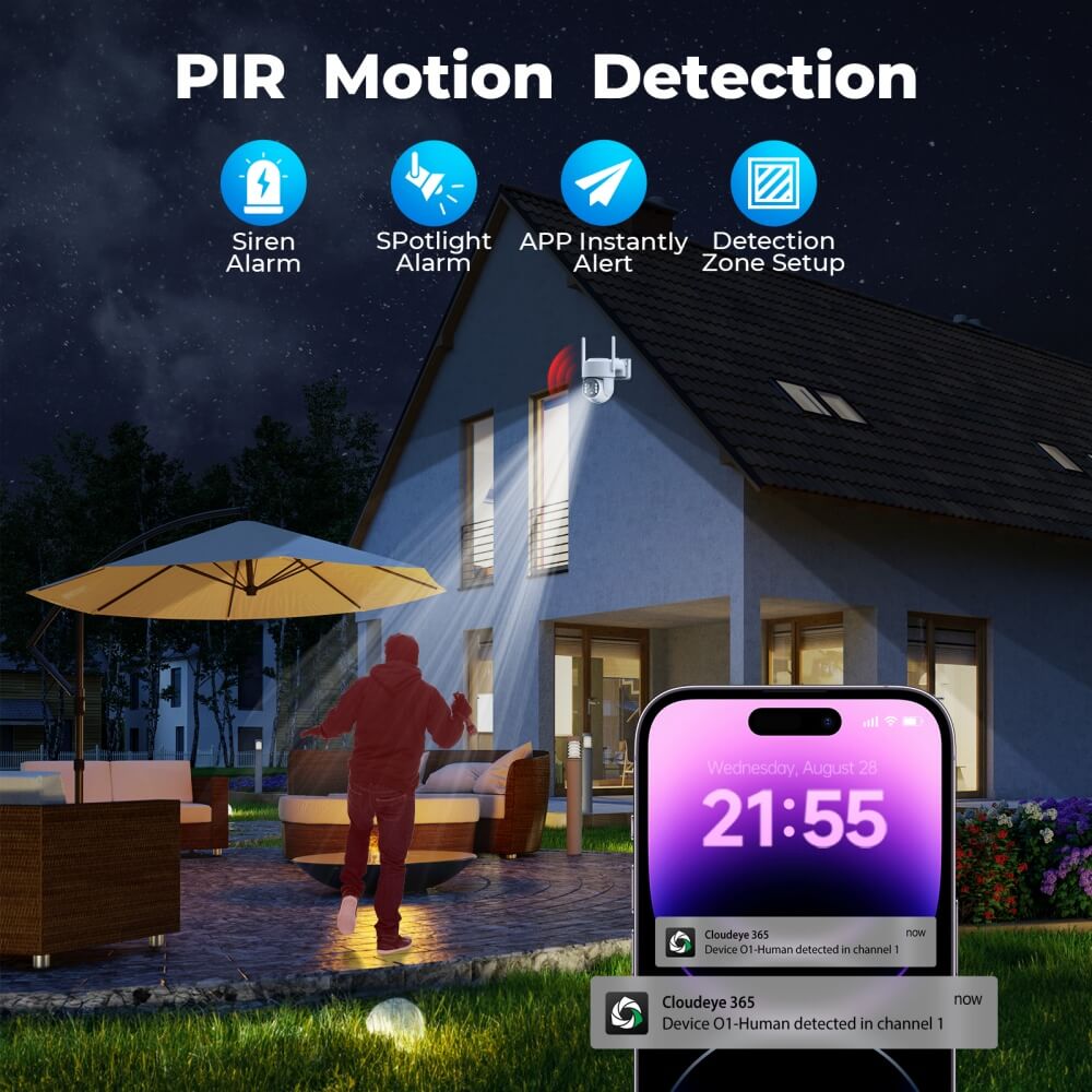 Camcamp SC43 0 Monthly Fee Solar Powered PTZ Home Security Camera 10 CH NVR with Monitor