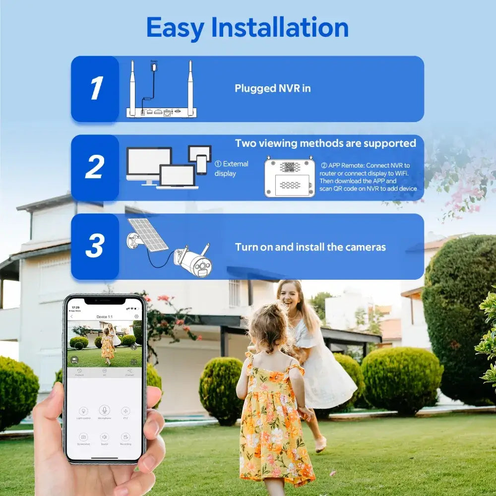 Camcamp SC17 No Monthly Fee Solar Powered nvr Camera System with 500GB HDD