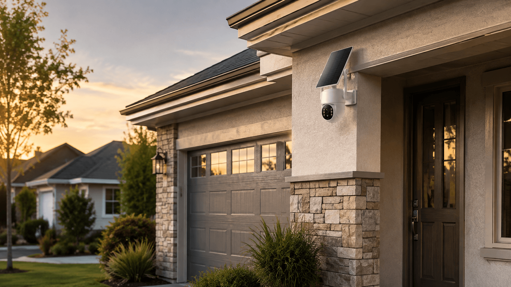 Solar security camera vs battery security camera mounted outside a home