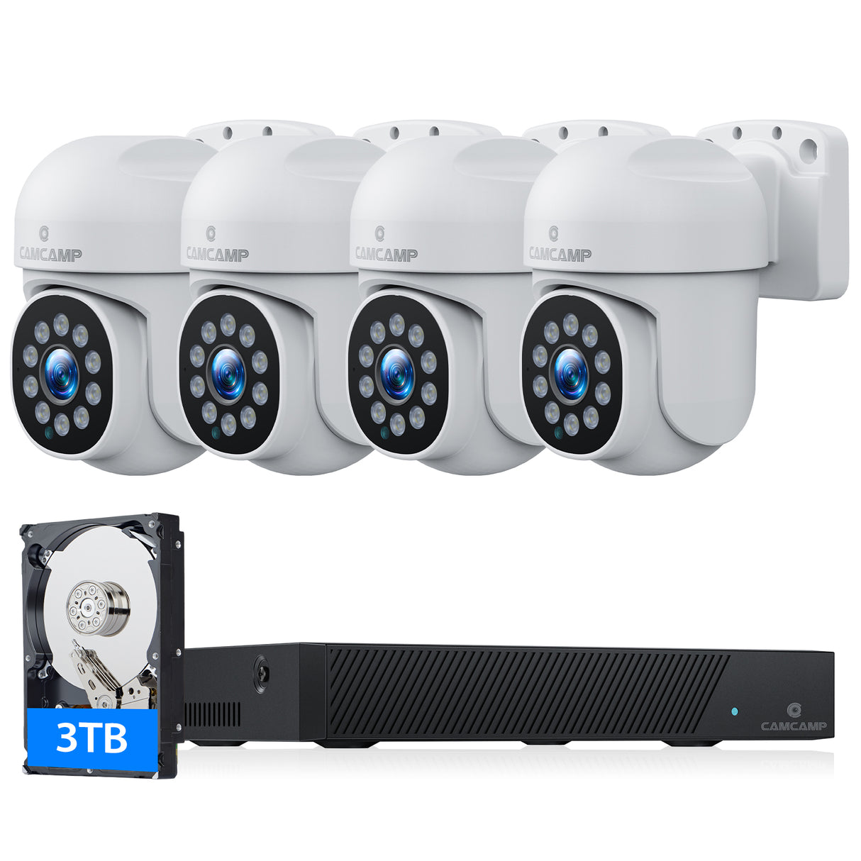 Camcamp SC36 5MP PoE CCTV PTZ Home Security Camera System With 8CH NVR 24/7 Record