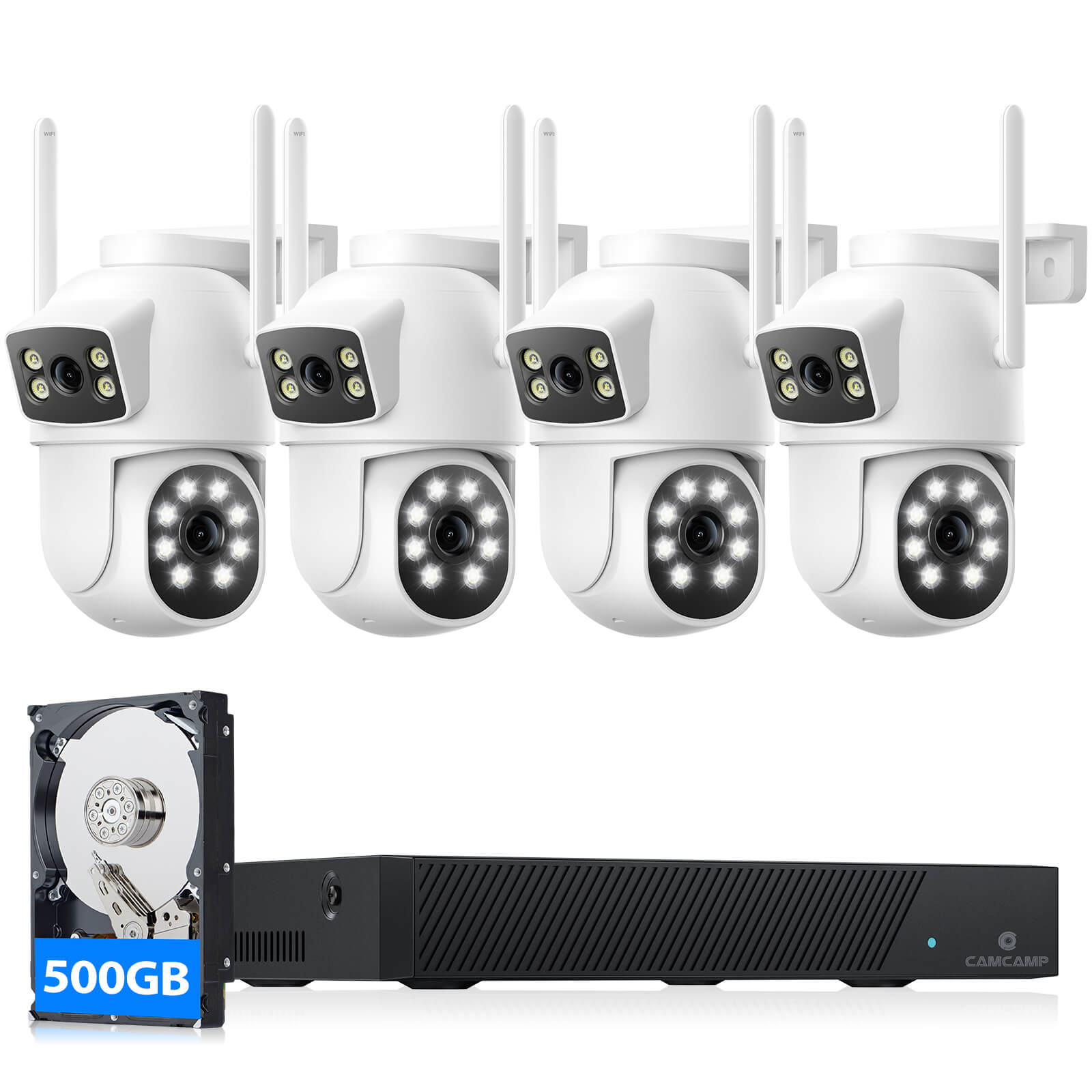 Camcamp SC52 POE Security Camera System 8CH NVR with 500GB HDD for 24/7 Record