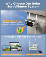 Camcamp SC42 4MP Wireless Solar Powered Home Security System With 7 inch Touchscreen NVR Monitor