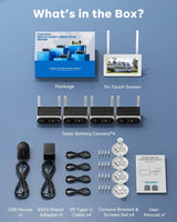 Camcamp SC42 4MP Wireless Solar Powered Home Security System With 7 inch Touchscreen NVR Monitor