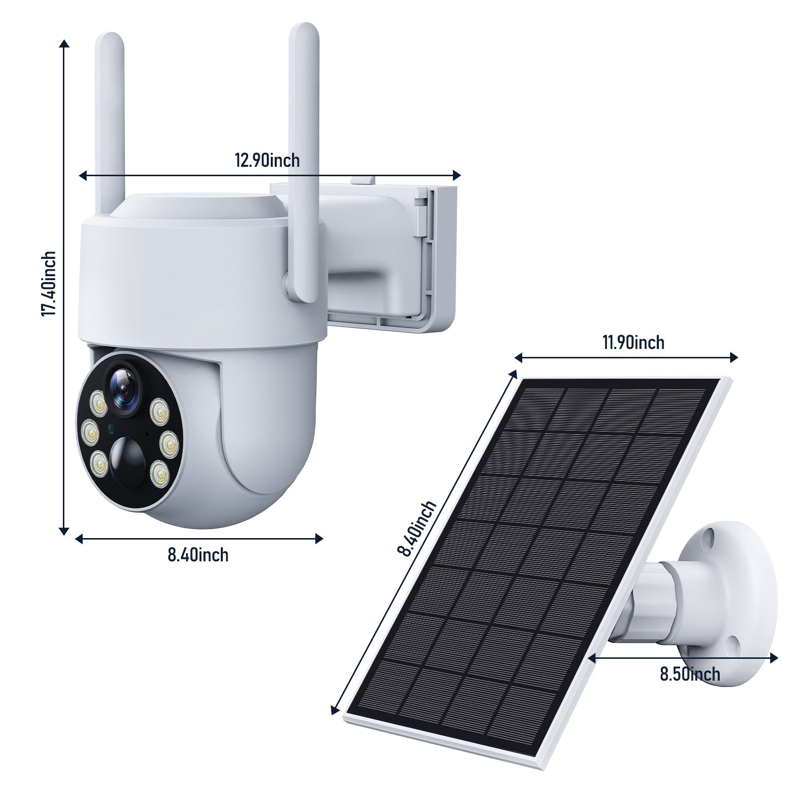 4MP Solar Security Camera with Color Night Vision, Motion Detection, Two-way Communication and 64GB SD Card