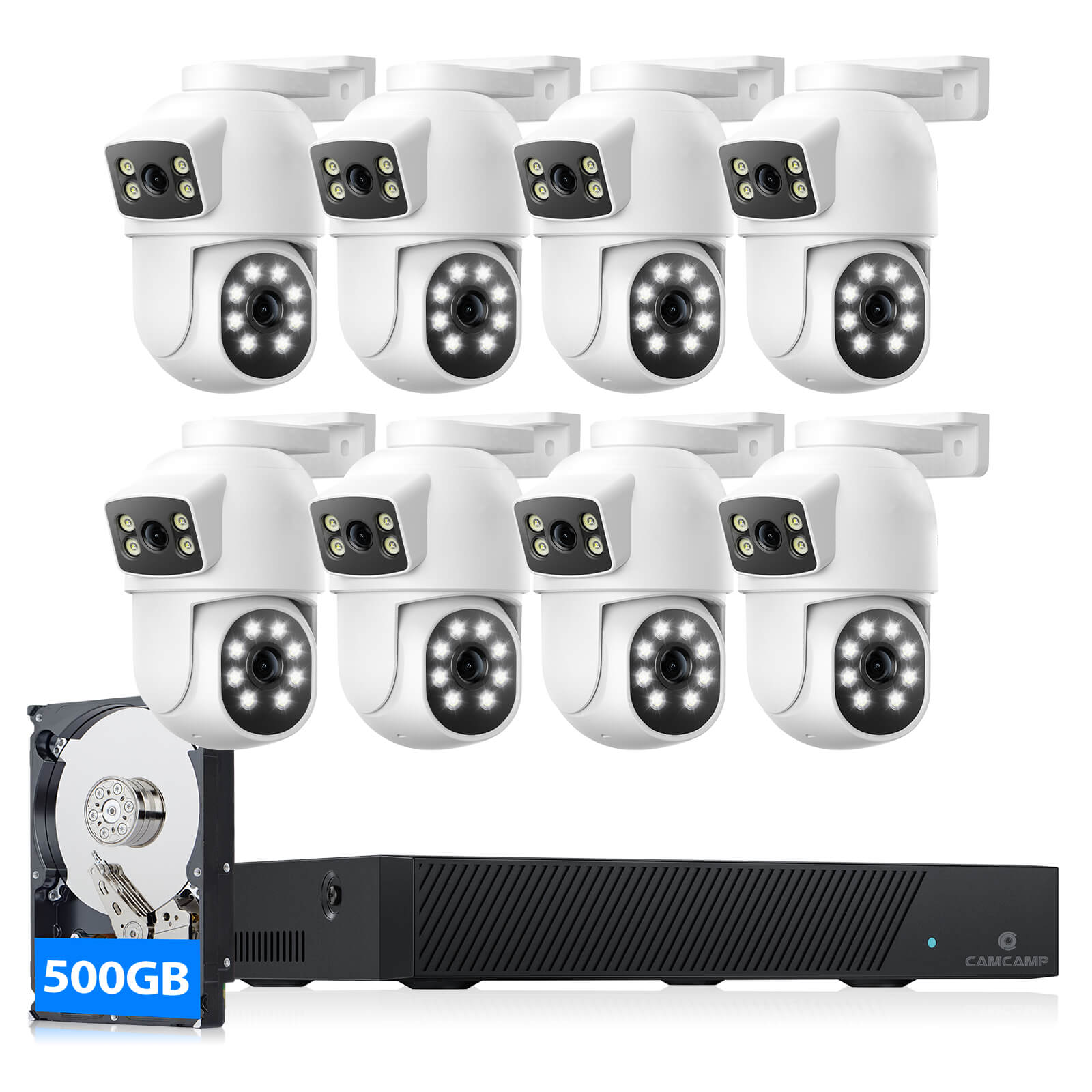 Camcamp SC52 POE Security Camera System 8CH NVR with 500GB HDD for 24/7 Record