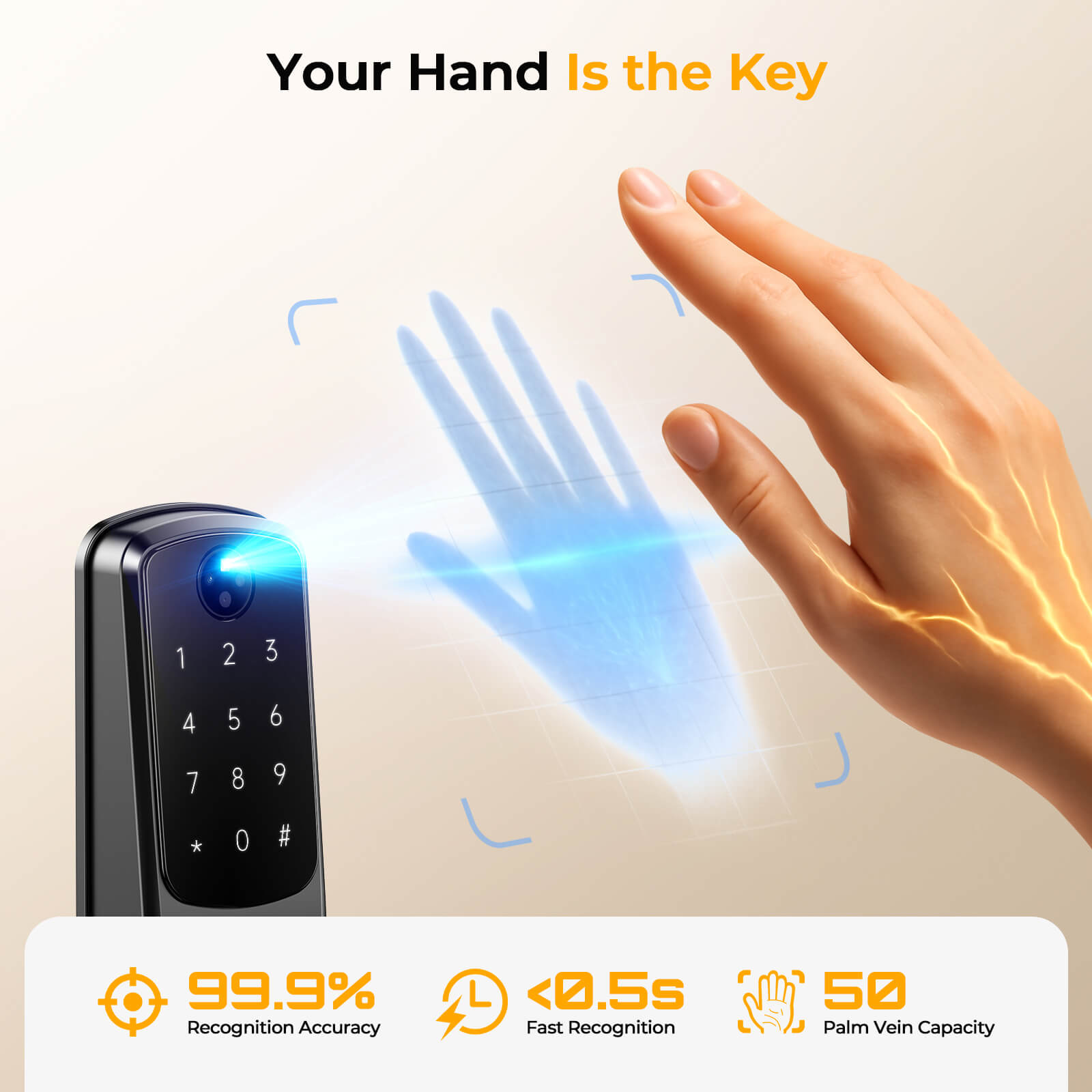 Camcamp DL04 Smart Door Lock with Palm Vein Recognition