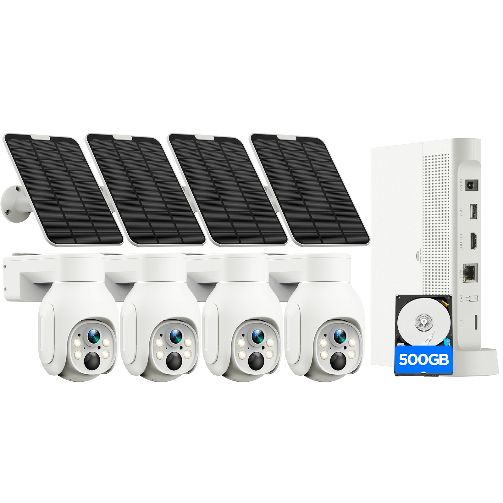 Camcamp SC23 2.5K PTZ Solar Powered Home Security Camera System with Nvr 500GB HDD (No Monthly Fee)