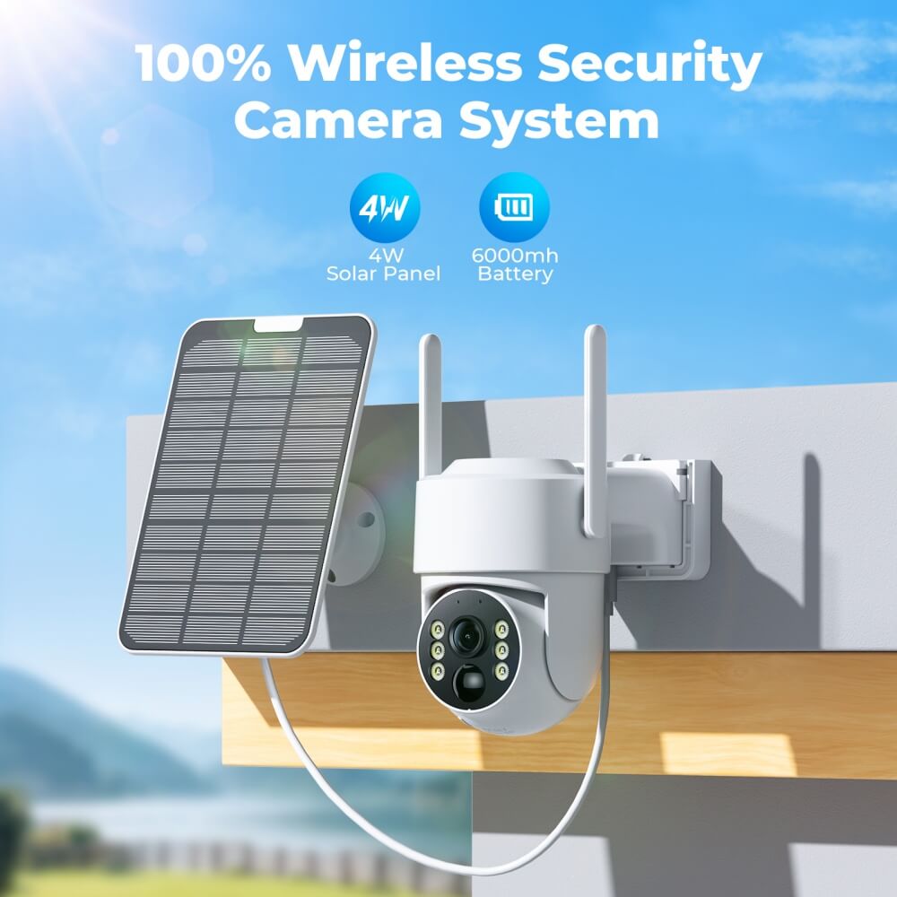 Camcamp SC43 0 Monthly Fee Solar Powered PTZ Home Security Camera 10 CH NVR with Monitor