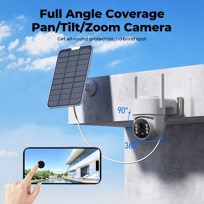 Camcamp SC43 0 Monthly Fee Solar Powered PTZ Home Security Camera 10 C