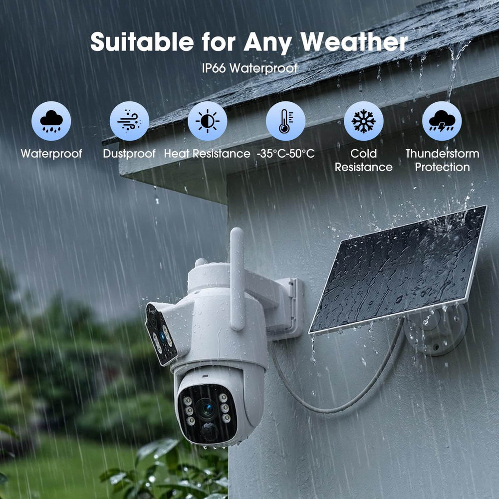 CAMCAMP SC56 Wireless Solar Powered Dual Lens Security Camera System