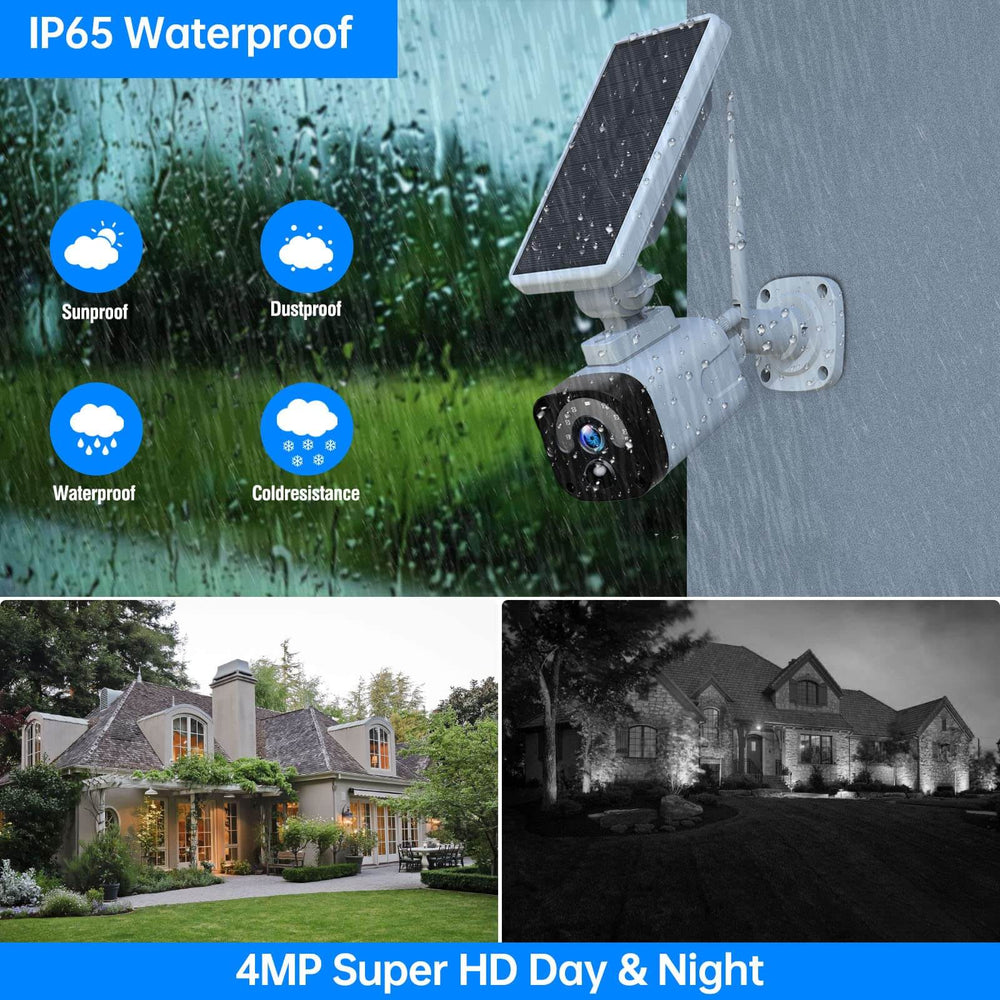 Camcamp SC04 4MP 100% Wire-Free Outdoor Solar Security Cameras System