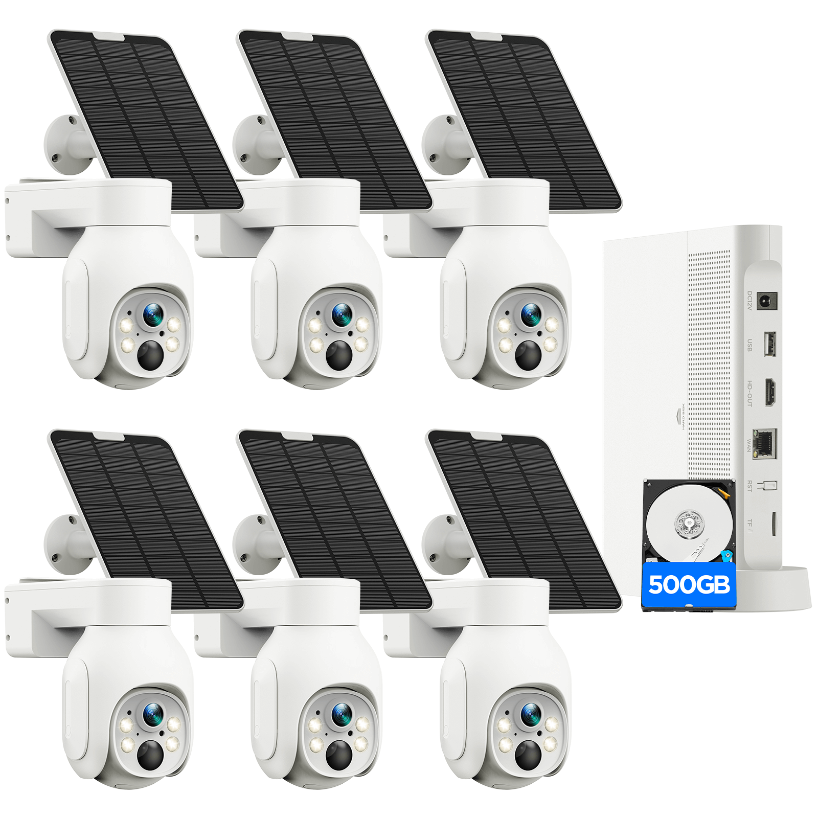 Camcamp SC23 2.5K PTZ Solar Powered Home Security Camera System with Nvr 500GB HDD (No Monthly Fee)