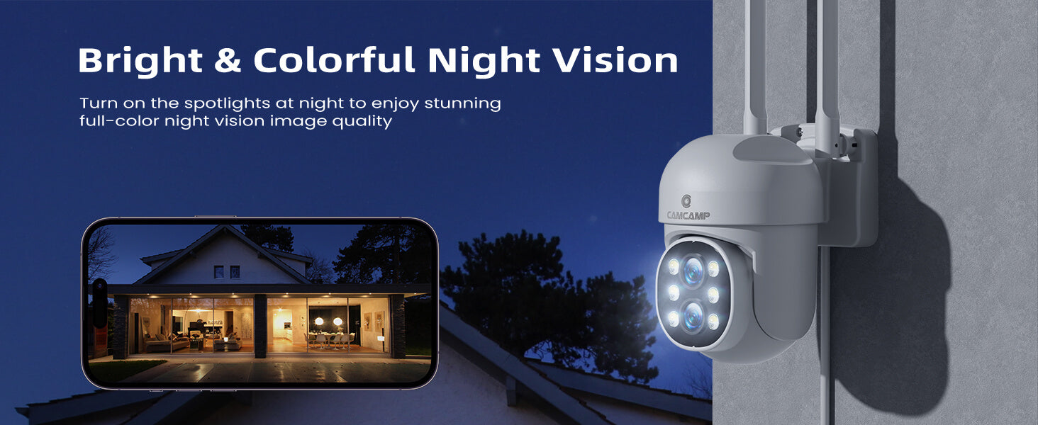 Camcamp SC37 WiFi PTZ Wireless Home Security Cameras System with 10.1