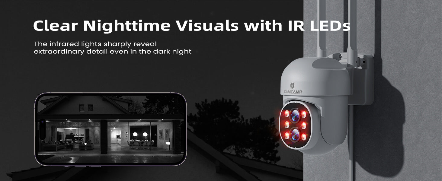 camcamp セキュリティカメラワイヤレス屋外　SC37 Camcamp SC37 WiFi PTZ Wireless Home Security Cameras System with 10.1