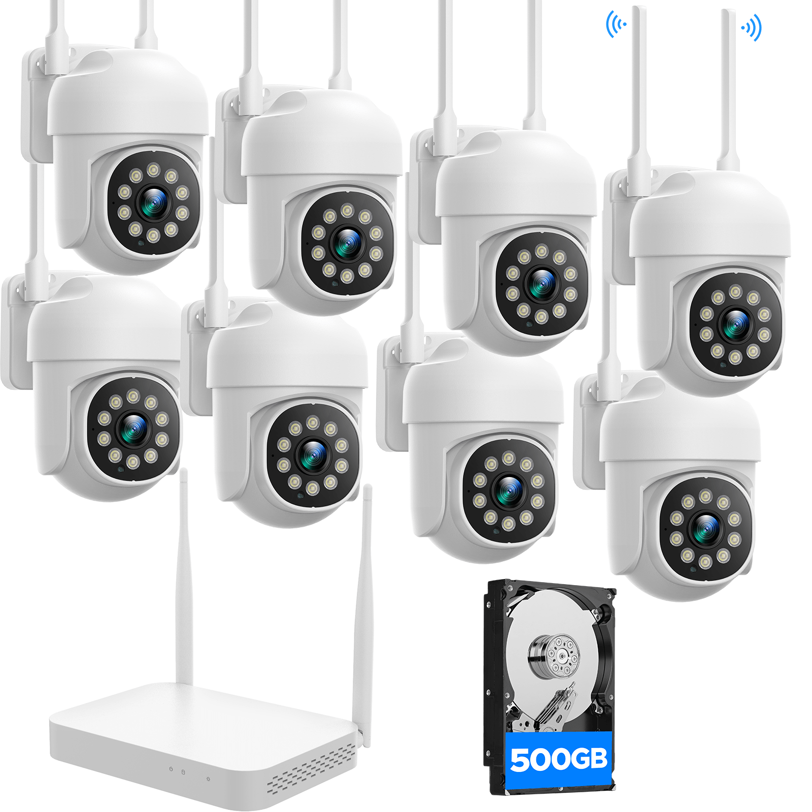 Camcamp SC53 Wireless Security Camera System 1080P with 500GB HDD 10 Ch expandable