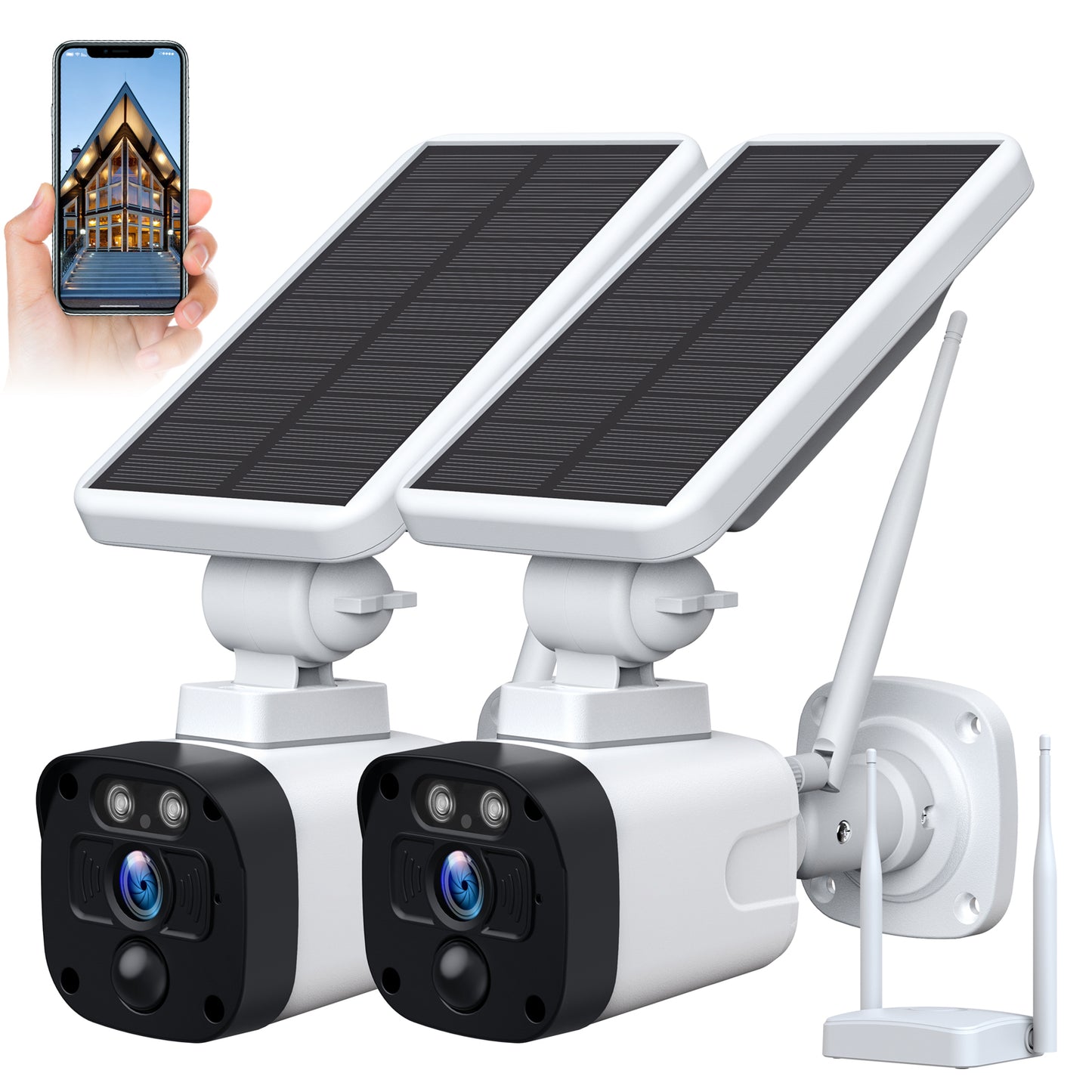 Solar Wiireless Security Cameras System with Night Vision
