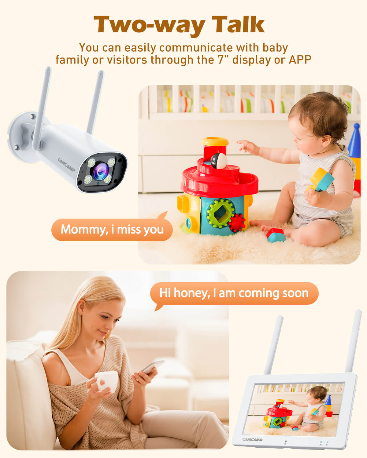 Wireless Security camera with Touch Screen