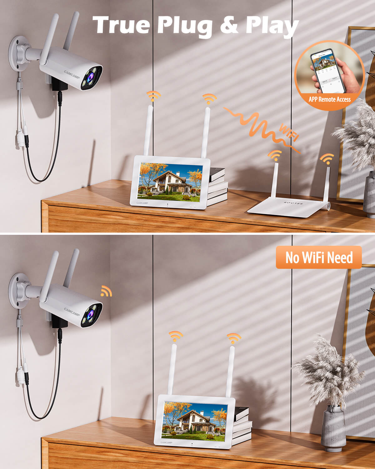 Wireless Security camera with Touch Screen