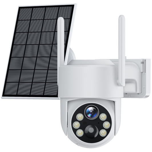 4MP Solar Security Camera with Color Night Vision, Motion Detection, Two-way Communication and 64GB SD Card