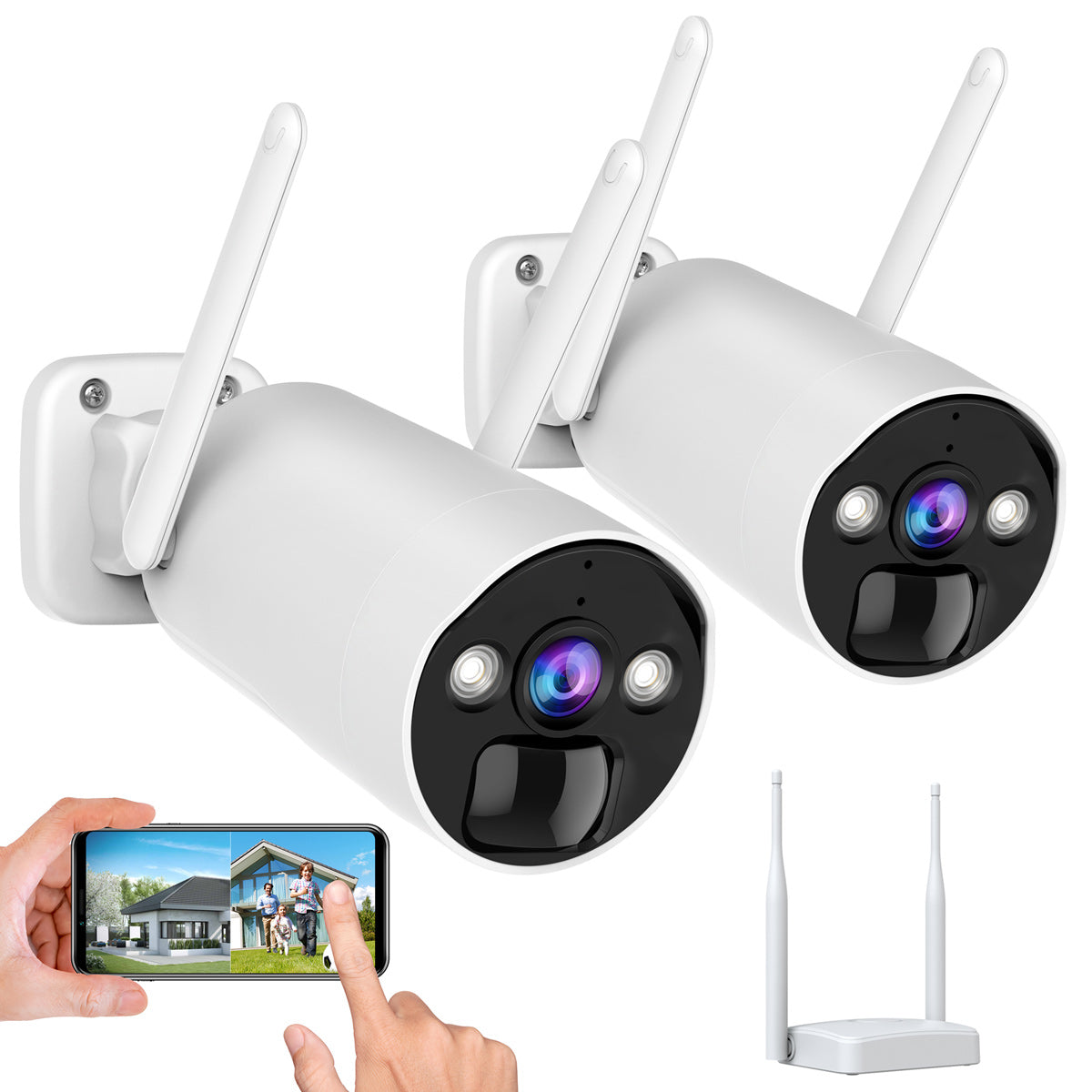 Camcamp SC03 4MP Wireless Battery Powered Security Camera System with Base Station