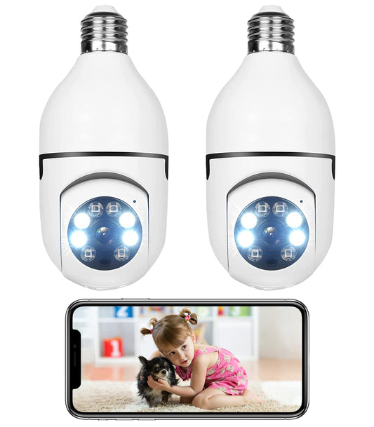 Caméra de surveillance GENERIQUE CAMCAMP Caméra Surveillance WiFi Sans Fil  Interieur 2MP+2MP Double Objectif Babyphone Caméra - 2PCS Double Caméras