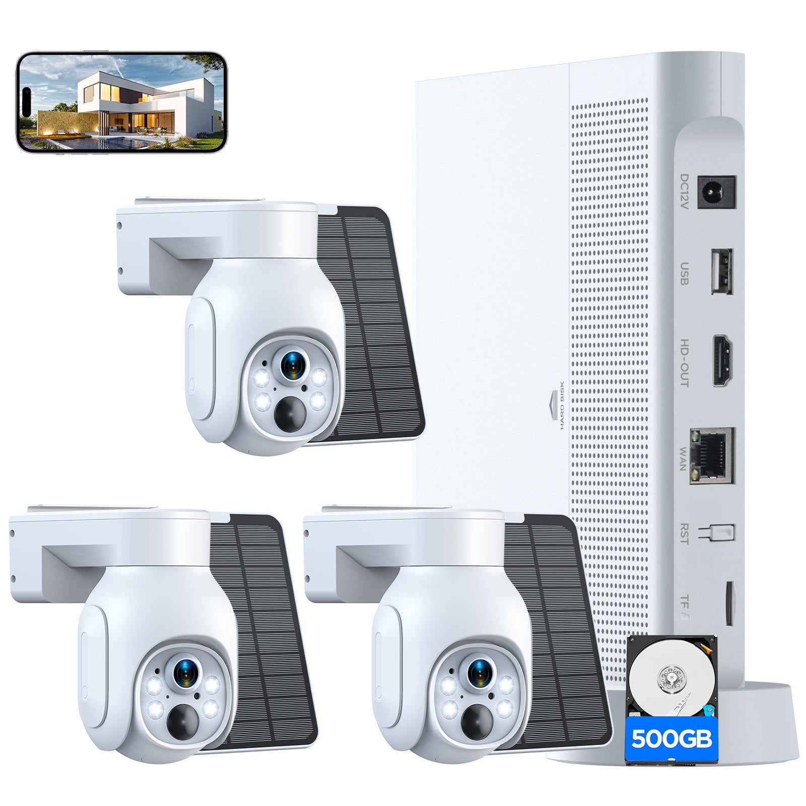 Camcamp SC23 4MP Wireless Solar Powered WiFi PTZ Security Camera Syste ...