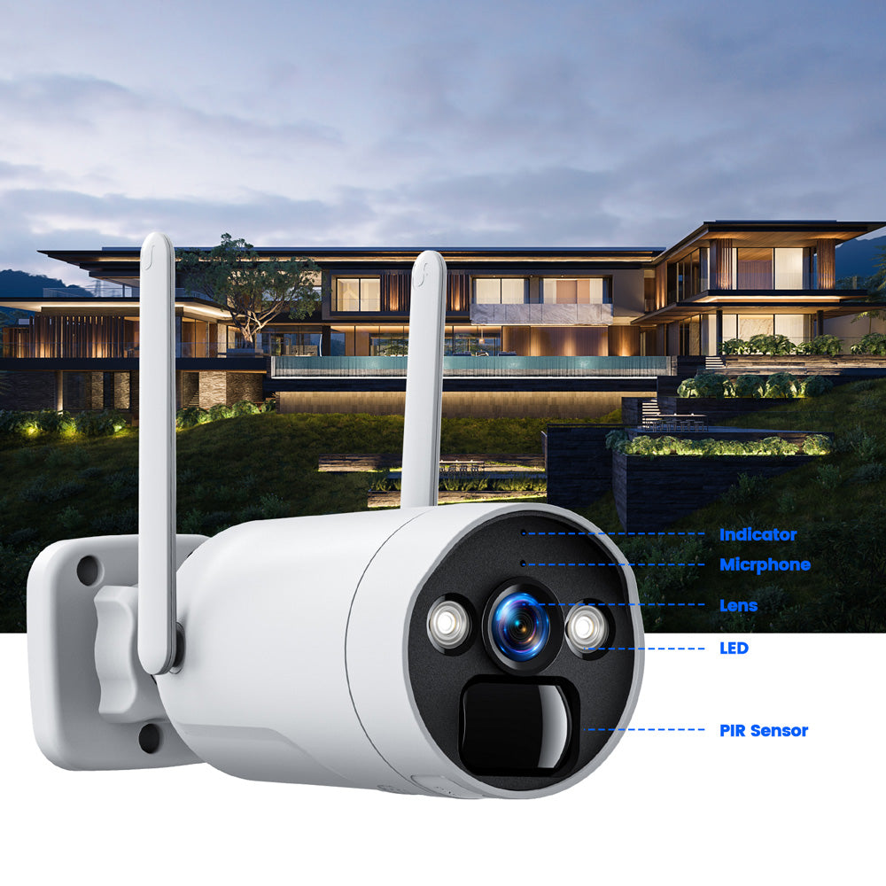 Camcamp SC05 3MP Solar Security Camera System for indoor outdoor use with Base Station