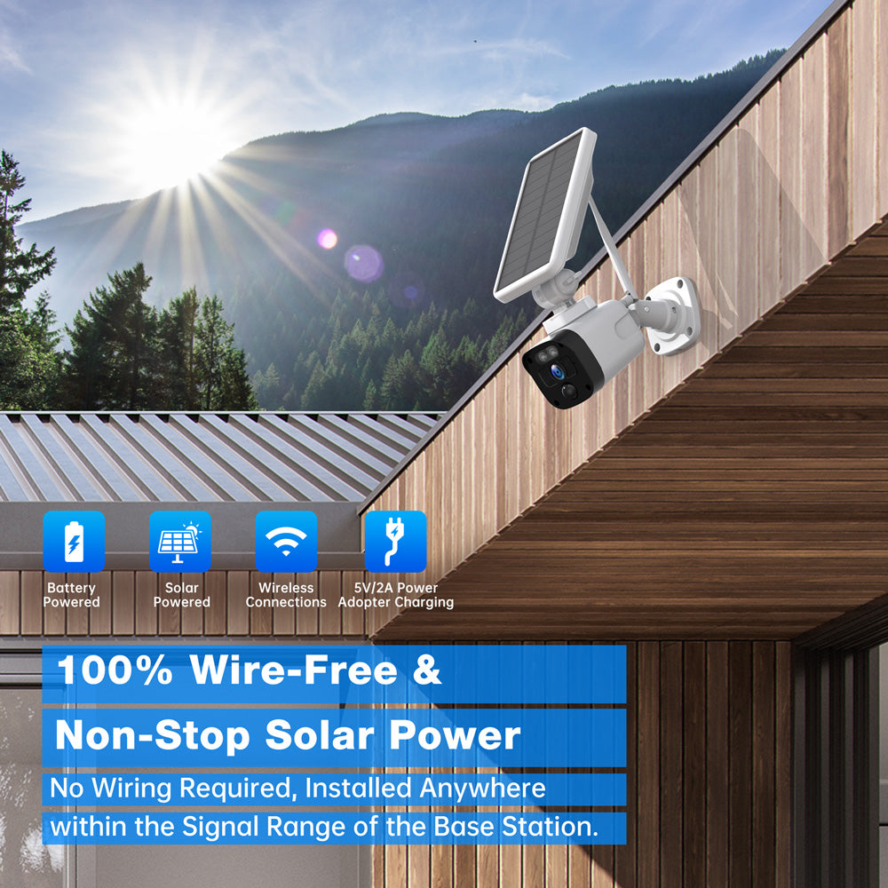 Solar Wiireless Security Cameras System with Night Vision