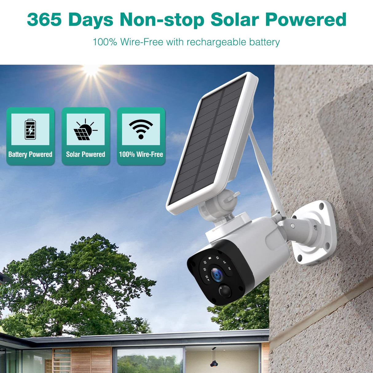Camcamp SC04 4MP 100% Wire-Free Outdoor Solar Security Cameras System 5x Zoom with Base Station
