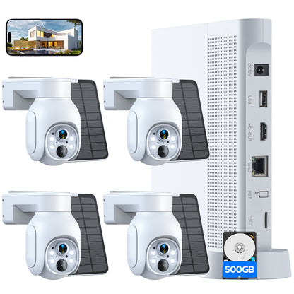 Camcamp SC23 4MP Wireless Solar Powered WiFi PTZ Security Camera System with Color Night Vision